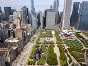 Aerial view of Millennium Park